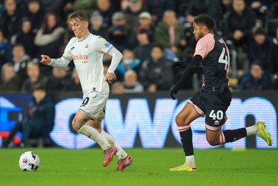 221025 - Swansea City v Queens Park Rangers - Sky Bet Championship - Ethan Galbraith of Swansea City