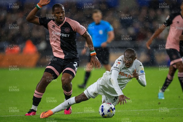 221025 - Swansea City v Queens Park Rangers - Sky Bet Championship - Malick Yalcouye of Swansea City 