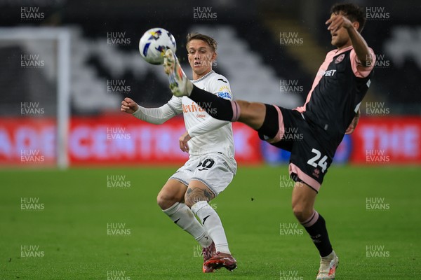 221025 - Swansea City v Queens Park Rangers - Sky Bet Championship - Ethan Galbraith of Swansea City
