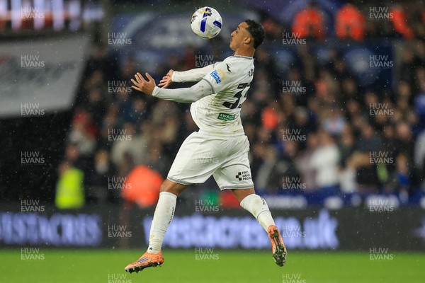 221025 - Swansea City v Queens Park Rangers - Sky Bet Championship - Adam Idah of Swansea City 