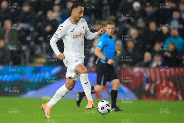 221025 - Swansea City v Queens Park Rangers - Sky Bet Championship - Adam Idah of Swansea City 
