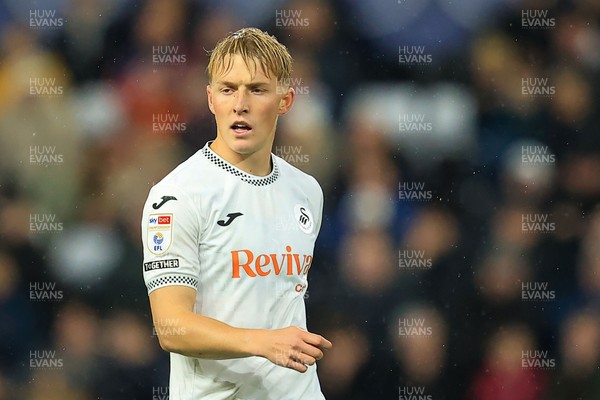 221025 - Swansea City v Queens Park Rangers - Sky Bet Championship - Melker Widell of Swansea City