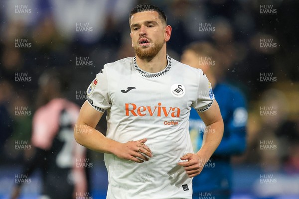 221025 - Swansea City v Queens Park Rangers - Sky Bet Championship - Zan Vipotnik of Swansea City