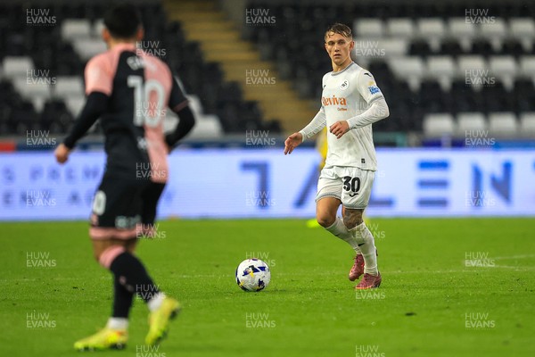 221025 - Swansea City v Queens Park Rangers - Sky Bet Championship - Ethan Galbraith of Swansea City
