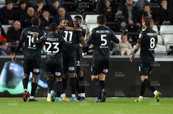 181022 - Swansea City v Reading - SkyBet Championship - Thomas Ince of Reading celebrates scoring a goal with team mates