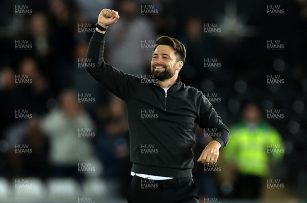 181022 - Swansea City v Reading - SkyBet Championship - Swansea City Manager Russell Martin celebrates as at full time
