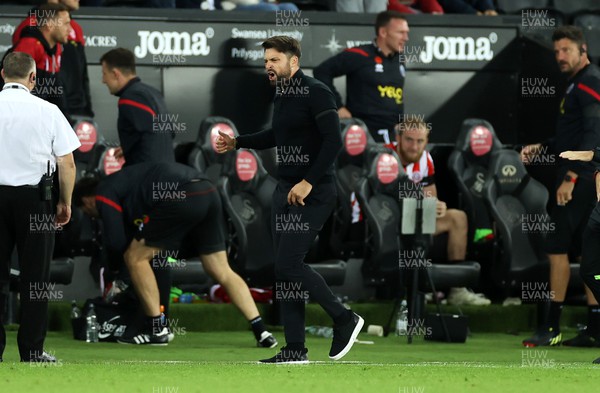 130922 - Swansea City v Sheffield United - SkyBet Championship - A furious Swansea City Manager Russell Martin at full time