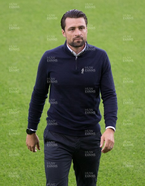 140821 - Swansea City v Sheffield United, EFL Sky Bet Championship - Swansea City head coach Russell Martin is introduced to the Swansea City fans just before kick off at his first home match