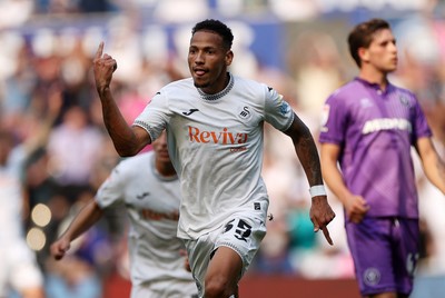 160825 - Swansea City v Sheffield United - SkyBet Championship - Ronald of Swansea City celebrates scoring a goal