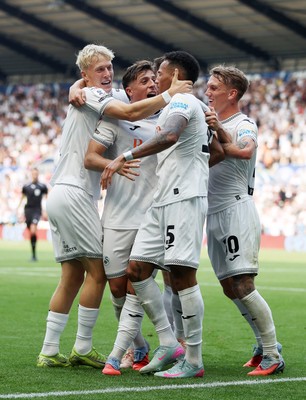 160825 - Swansea City v Sheffield United - SkyBet Championship - Ronald of Swansea City celebrates scoring a goal with team mates
