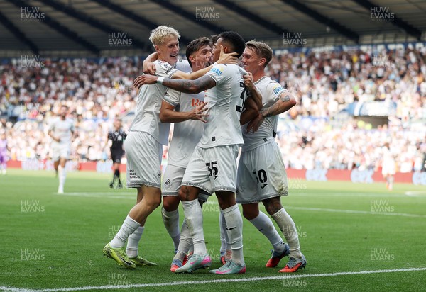 160825 - Swansea City v Sheffield United - SkyBet Championship - Ronald of Swansea City celebrates scoring a goal with team mates