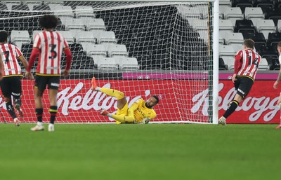 210125  Swansea City v Sheffield United, EFL Sky Bet Championship - Harrison Burrows of Sheffield United scores penalty