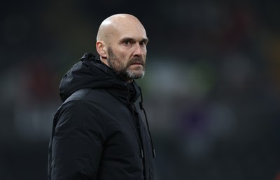 210125  Swansea City v Sheffield United, EFL Sky Bet Championship - Swansea City head coach Luke Williams reacts during the match