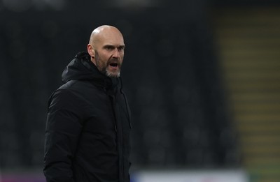 210125  Swansea City v Sheffield United, EFL Sky Bet Championship - Swansea City head coach Luke Williams reacts during the match