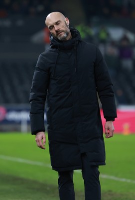 210125  Swansea City v Sheffield United, EFL Sky Bet Championship - Swansea City head coach Luke Williams reacts during the match