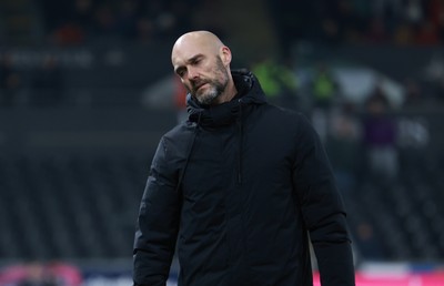 210125  Swansea City v Sheffield United, EFL Sky Bet Championship - Swansea City head coach Luke Williams reacts during the match