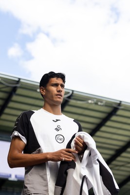 220826 - Swansea City v Sheffield United - Sky Bet Championship - Marko Stamenic of Swansea City arrives 