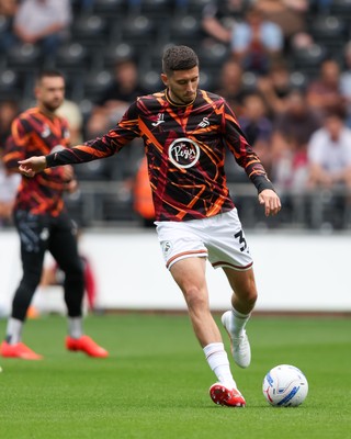 220826 - Swansea City v Sheffield United - Sky Bet Championship - Ross Stewart of Swansea City warms up