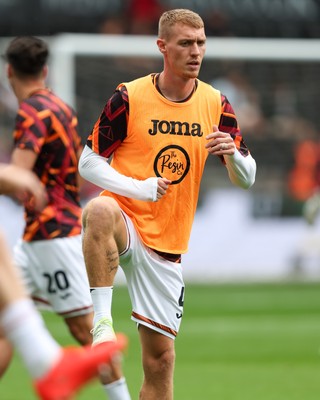 220826 - Swansea City v Sheffield United - Sky Bet Championship - Jay Fulton of Swansea City warms up