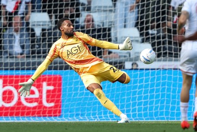 220826 - Swansea City v Sheffield United - Sky Bet Championship - Lawrence Vigouroux of Swansea City kicks the ball