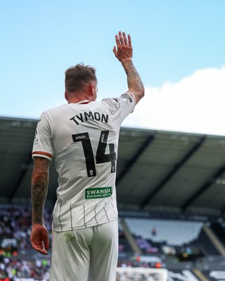 220826 - Swansea City v Sheffield United - Sky Bet Championship - Josh Tymon of Swansea City takes a corner kick