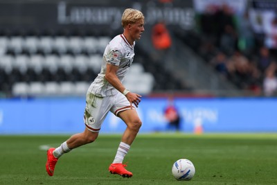 220826 - Swansea City v Sheffield United - Sky Bet Championship - Melker Widell of Swansea City attacks