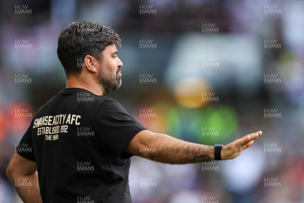 220826 - Swansea City v Sheffield United - Sky Bet Championship - Vítor Matos Manager of Swansea City reacts on the touchline