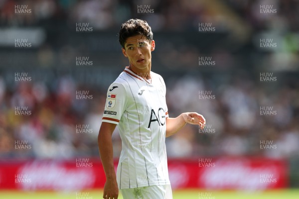 220826 - Swansea City v Sheffield United - Sky Bet Championship - Elijah Just of Swansea City in action