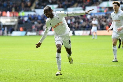 080226 - Swansea City v Sheffield Wednesday - Sky Bet Championship - Malick Yalcouye of Swansea City celebrates scoring a goal