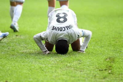 080226 - Swansea City v Sheffield Wednesday - Sky Bet Championship - Malick Yalcouye of Swansea City celebrates scoring a goal