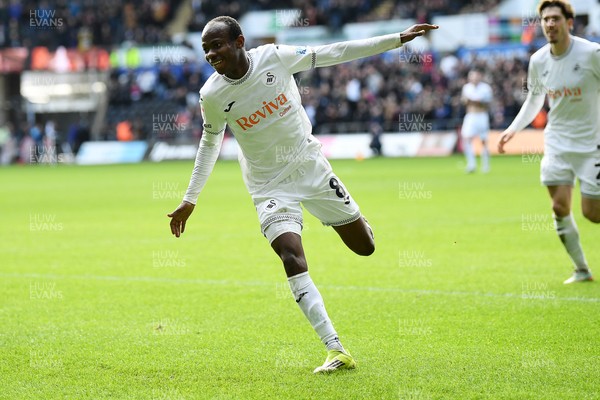 080226 - Swansea City v Sheffield Wednesday - Sky Bet Championship - Malick Yalcouye of Swansea City celebrates scoring a goal
