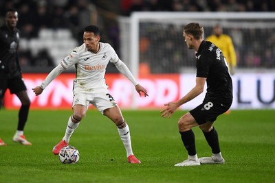 120225 - Swansea City v Sheffield Wednesday - Sky Bet Championship - Ronald of Swansea City is challenged by Svante Ingelsson of Sheffield Wednesday