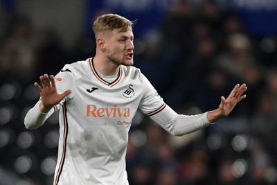 120225 - Swansea City v Sheffield Wednesday - Sky Bet Championship - Harry Darling of Swansea City