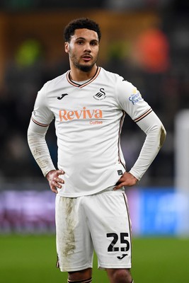 120225 - Swansea City v Sheffield Wednesday - Sky Bet Championship - Myles Peart-Harrris of Swansea City