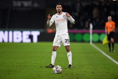 120225 - Swansea City v Sheffield Wednesday - Sky Bet Championship - Myles Peart-Harrris of Swansea City