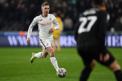 120225 - Swansea City v Sheffield Wednesday - Sky Bet Championship - Ollie Cooper of Swansea City