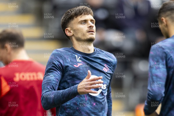 230923 - Swansea City v Sheffield Wednesday - Sky Bet Championship - Jamie Paterson of Swansea City during the warm up