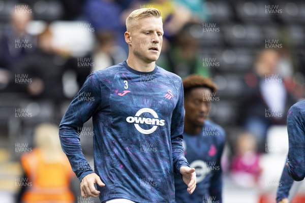 230923 - Swansea City v Sheffield Wednesday - Sky Bet Championship - Kristian Pedersen of Swansea City during the warm up