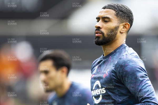 230923 - Swansea City v Sheffield Wednesday - Sky Bet Championship - Josh Ginnelly of Swansea City during the warm up