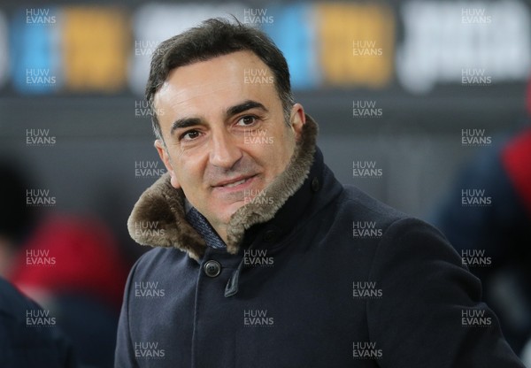 270218 - Swansea City v Sheffield Wednesday, FA Cup Fifth Round Replay - Swansea City manager Carlos Carvalhal at the start of the match