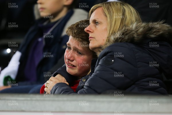 080518 - Swansea City v Southampton, Premier League - One young Swansea City is moved to tears as his team loses the game