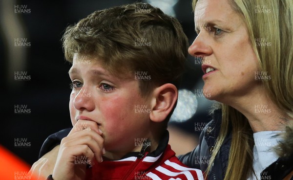 080518 - Swansea City v Southampton, Premier League - One young Swansea City is moved to tears at the end of the match