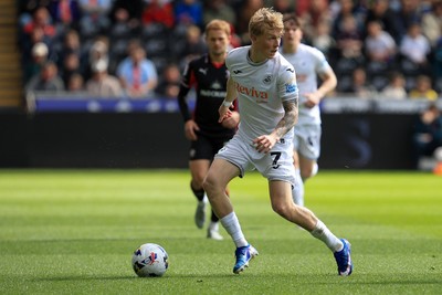 180426 - Swansea City v Southampton - Sky Bet Championship - Melker Widell of Swansea City