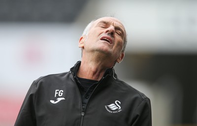 060816 -  Swansea City v Stade Rennais, Pre-season Friendly - Swansea head coach Francesco Guidolin reacts during the match