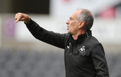 060816 -  Swansea City v Stade Rennais, Pre-season Friendly - Swansea head coach Francesco Guidolin reacts during the match