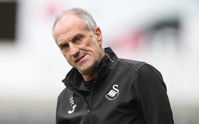 060816 -  Swansea City v Stade Rennais, Pre-season Friendly - Swansea head coach Francesco Guidolin reacts during the match