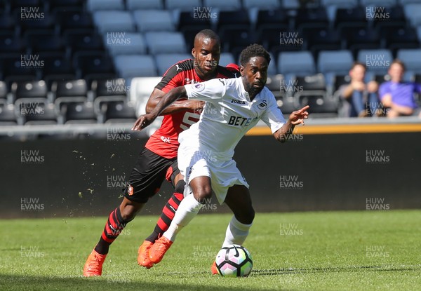 060816 -  Swansea City v Stade Rennais, Pre-season Friendly - Nathan Dyer of Swansea City breaks away