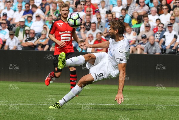 060816 -  Swansea City v Stade Rennais, Pre-season Friendly - Fernando Llorente of Swansea City fires a shot at goal