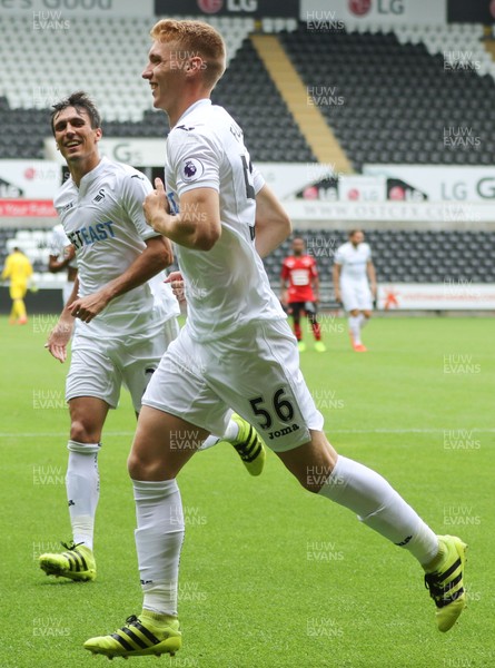 060816 -  Swansea City v Stade Rennais, Pre-season Friendly - Jay Fulton of Swansea City celebrates after scoring goal