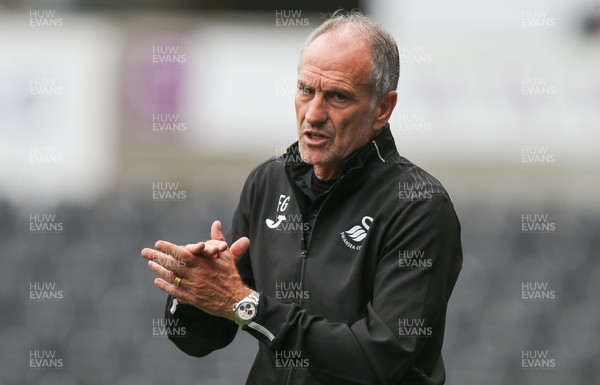 060816 -  Swansea City v Stade Rennais, Pre-season Friendly - Swansea head coach Francesco Guidolin reacts during the match